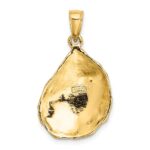 14K Textured and Polished Oyster Shell Charm - Image 4
