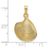 14K 3-D Textured Clam Shell Charm - Image 3
