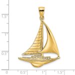 14K Polished Sailboat Charm - Image 3