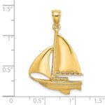 14K Polished Sailboat Charm - Image 3