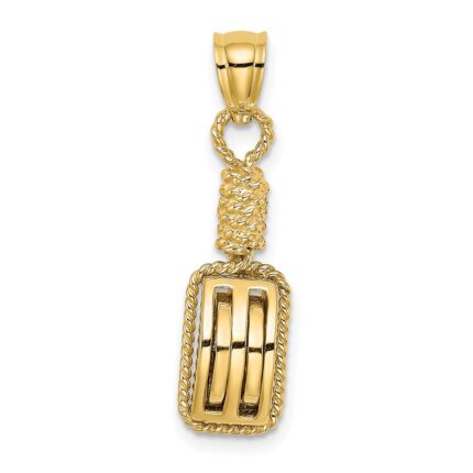 14K 3-D Block Mariners Pulley Charm