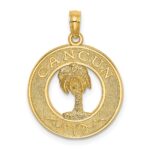 14K CANCUN with Palm Tree Circle Charm