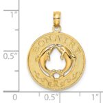 14K BONAIRE Circle with Dolphins Charm - Image 3