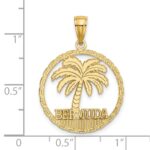 14K BERMUDA Palm Tree Round Charm - Image 3