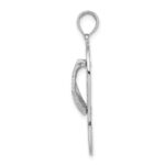 14K White Gold Polished Multi Flower Flip-Flop Charm - Image 2