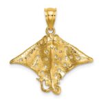 14K Spotted Eagle Ray with Holes Charm