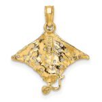 14K Spotted Eagle Ray with Holes Charm - Image 4
