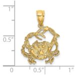 14K Textured Crab Charm - Image 3