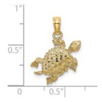 14K Sea Turtle with Tail Charm - Image 3
