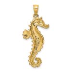 14K Textured Seahorse Charm - Image 4