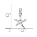 14K White Gold Polished Mini Dancing Starfish Charm - Image 3
