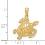 14K Textured Sea Turtle Charm - Image 3