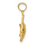 14K Polished Textured Butterfly Fish Charm - Image 2