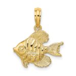 14K Polished Textured Goldish Charm