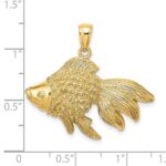 14K Large 2-D Textured Goldfish Charm - Image 3