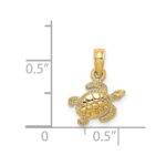 14K Textured Sea Turtle Charm - Image 3