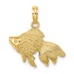 14K 2-D Textured Goldfish Charm