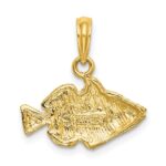 14K 2-D  Engraved Striped Humu Humu Fish Charm - Image 4
