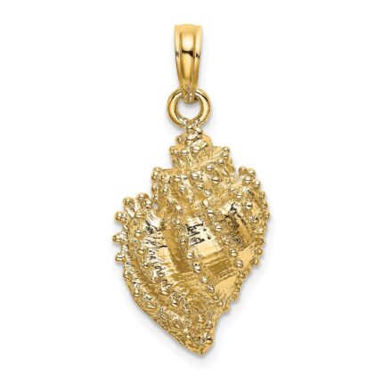 14K Textured Conch Shell Charm