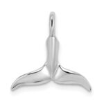 14K White Gold Small 3-D Polished Whale Tail Chain Slide