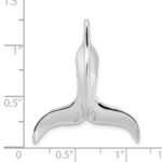 14K White Gold 3-D Polished Whale Tail Chain Slide - Image 4