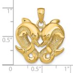 14k Twin Dolphins Pendant - Image 3