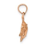 14K Rose Gold Polished Double Dolphins Jumping Left Charm - Image 2