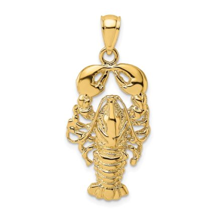 14K Textured Maine Lobster Charm