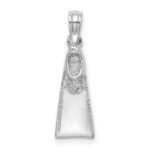14K White Gold Scuba Flipper Charm