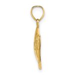 14K 2-D Polished Textured Fish Charm - Image 2