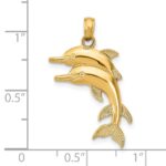 14K 2-D Two Jumping Dolphins Charm - Image 3