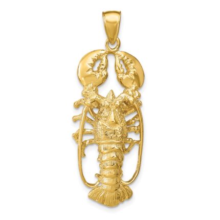14K Large 3-D Lobster Pendant