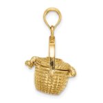 14K 3-D Nantucket Basket with Moveable Lid and Handle Charm - Image 2