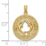 14K TURKS AND CAICOS with Dolphins Circle Charm - Image 3