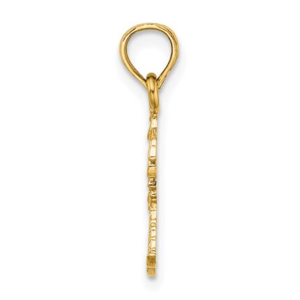 14K Texture Mini Double Palm Trees Charm