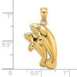 14K 2-D Polished Two Manatees Charm - Image 3