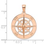 14K Rose Gold Nautical Compass Pendant - Image 4