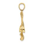 14K 3-D Polished and Textured Anchor with Rope Charm - Image 2