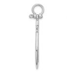 14K White Gold 3-D Polished Large Anchor Charm - Image 2