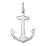 14K White Gold 3-D Polished Large Anchor Charm - Image 4