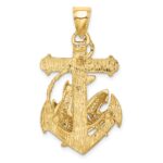 14K Large 2-D Anchor with Shark Charm - Image 3
