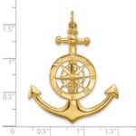 14K Large Anchor with Nautical Compass Charm - Image 3