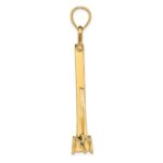 14K Large 3-D Fluke-Style Anchor with Moveable Fins Pendant - Image 2