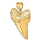14K Large Solid Polished 3-D Shark Tooth Pendant - Image 5
