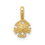 14K Mini Sand Dollar with Fixed Bail Charm