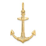 14K 3-D Textured Anchor Charm - Image 4