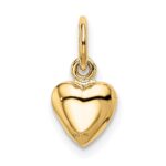 14K Polished 3-D Puffed Heart Charm - Image 3
