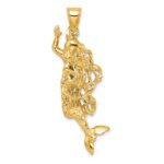 14K 3-D Textured Large Mermaid Charm - Image 4