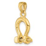 14K 3-D Medium Shackle Link with Moveable Screw Charm - Image 5