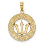 14K BARBADOS with Trident Spear Circle Charm - Image 4